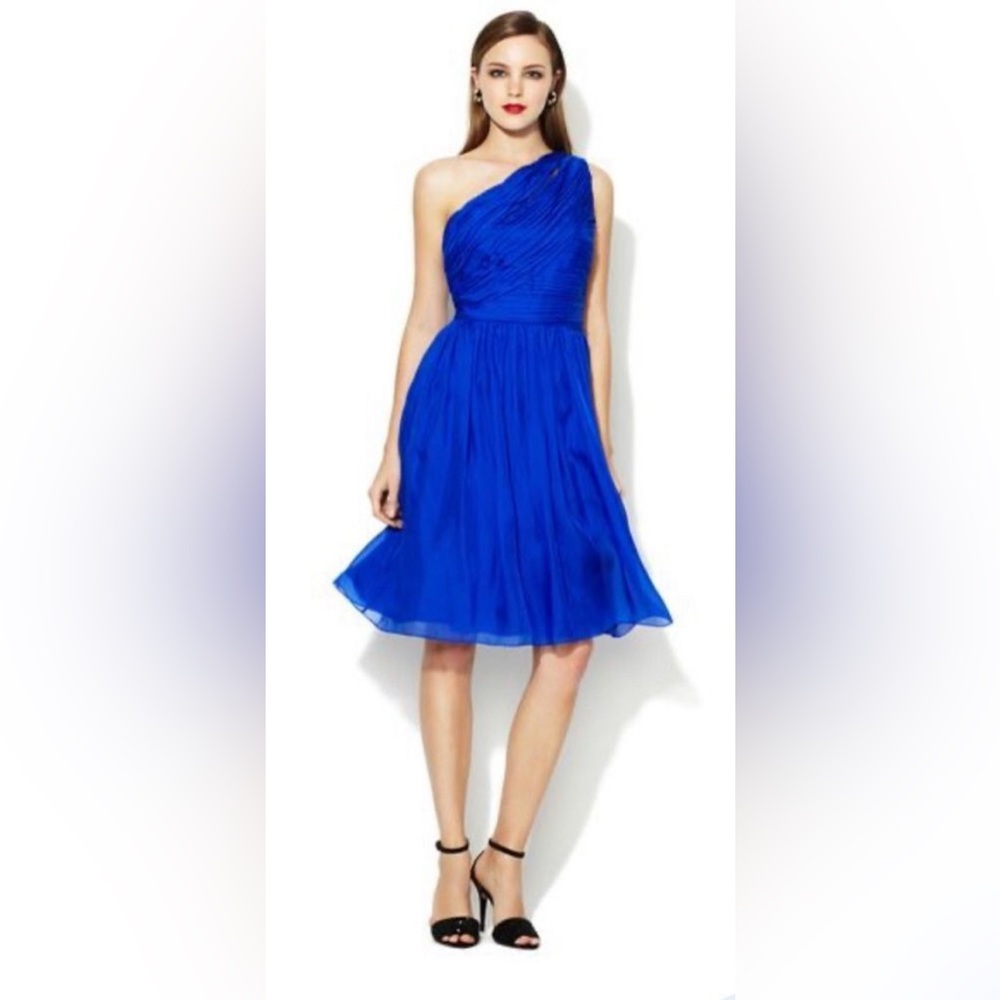 NWT Blue formal Monique Lhuiller one shoulder dress. - Picture 2 of 7